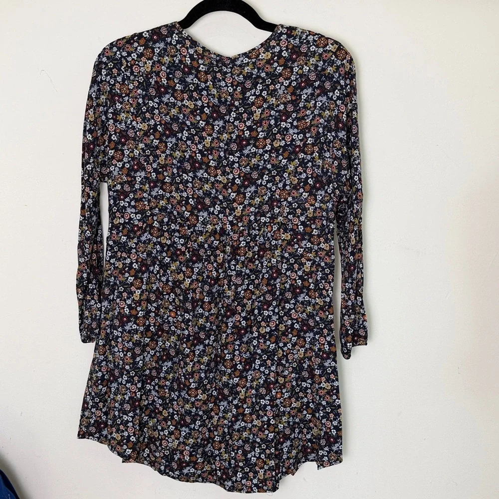 Zara Girls Navy Floral Button-Front Dress size 13/14